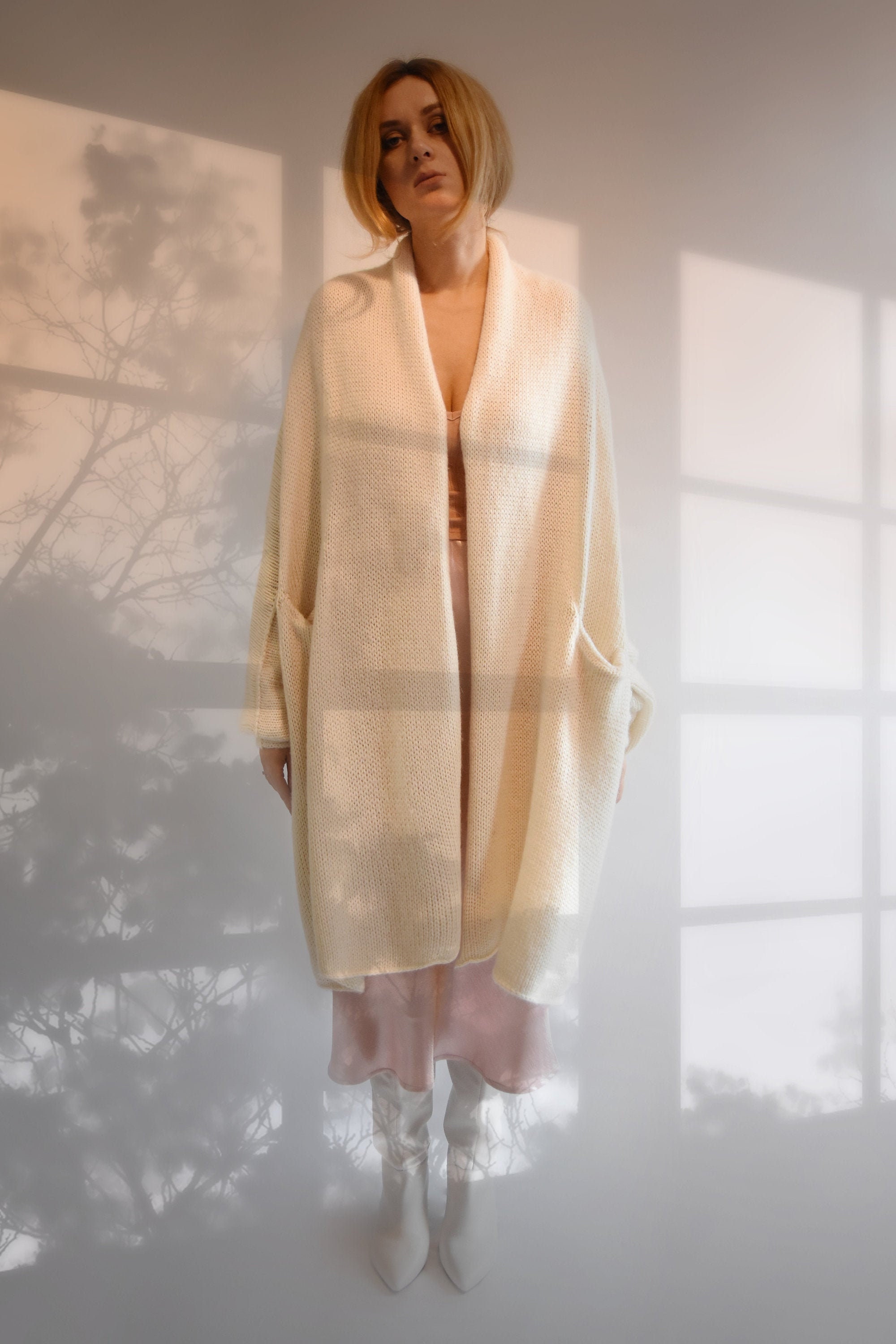 Cashmere Mohair Cardigan Long Knit Cardigan Blanket - Etsy