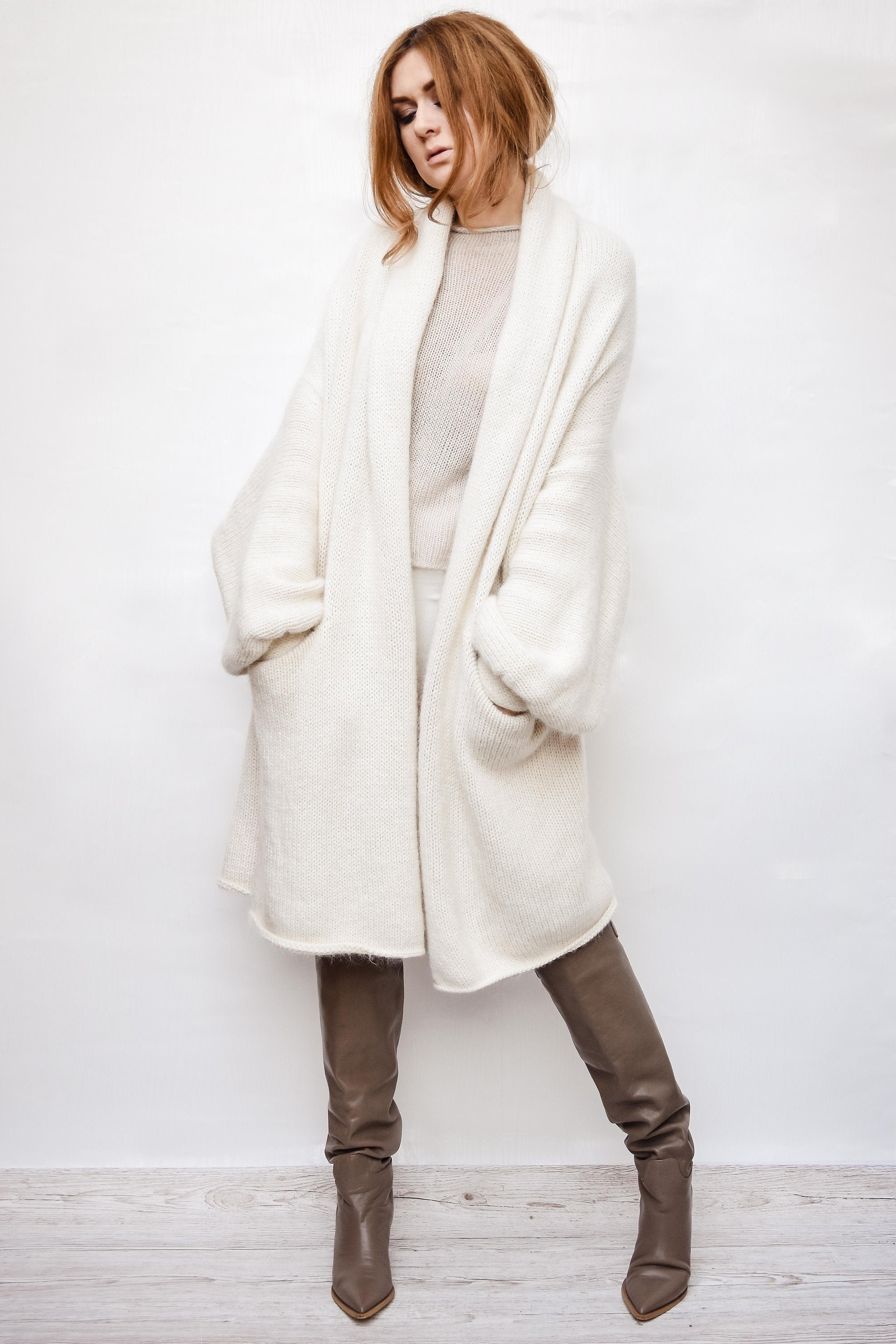 Cashmere Mohair Cardigan Long Knit Cardigan Blanket - Etsy