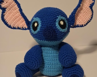 Crochet Blue Alien Plush: Handmade Amigurumi Space Creature Toy, Cute Kawaii Gift for Kids & Collectors