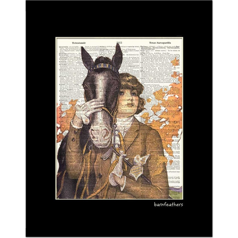 Horse Equestrian Illustration Vintage Dictionary Art Print Etsy