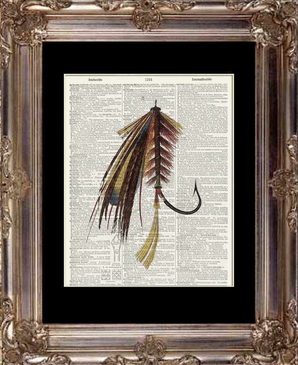 Hand Tied Fishing Fly Dictionary Art Print Book Page Art - Etsy