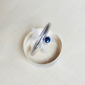 Sapphire sterling silver ring ~ September Birthstone ~ blue stone ring ~ solitaire ~ stacking ring ~ alternative engagement ring ~ Cornish