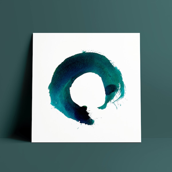 Enso circle. Wabi sabi. Minimalist décor. Zen meditation poster. Yoga prints. Japanese calligraphy art. Original artwork, digital print