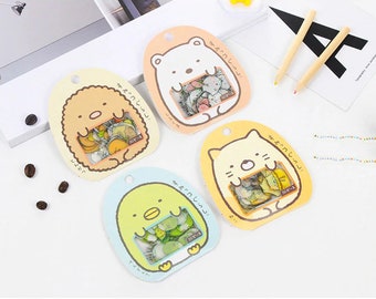 Sumikko Gurashi Clear PVC Sticker Flakes, 50/pack, Kawaii Stationery, Planner Scrapbook Diary Resin Decorating, Corner Friend Japanese