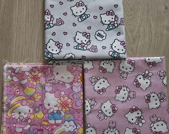 Bouffant Scrub Hat Cap, Hello Kawaii Kitty; Handmade, Cotton, Surgical Cap, Doctor, Nurse, Healthcare Worker