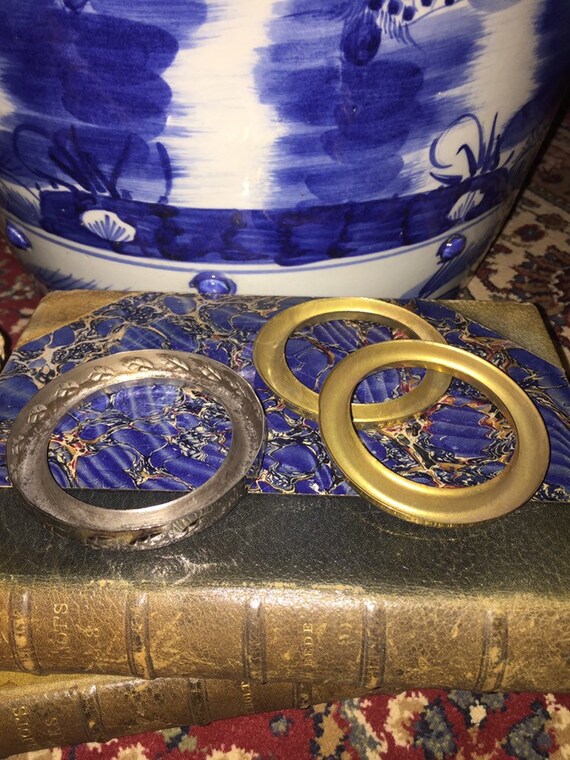 Vintage Oil Lamp Ring Brass Set Of Three Image 0