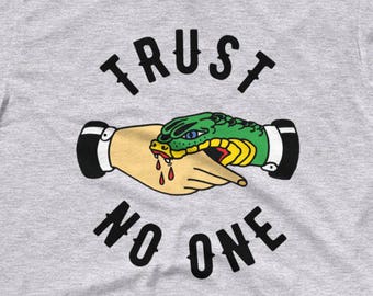 Não confie em ninguém – Camiseta Heather Grey FRETE GRÁTIS