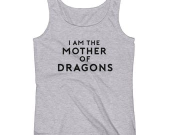 Ik ben de moeder van Dragons - dames Heather Grey T-shirt of Tanktop gratis verzending