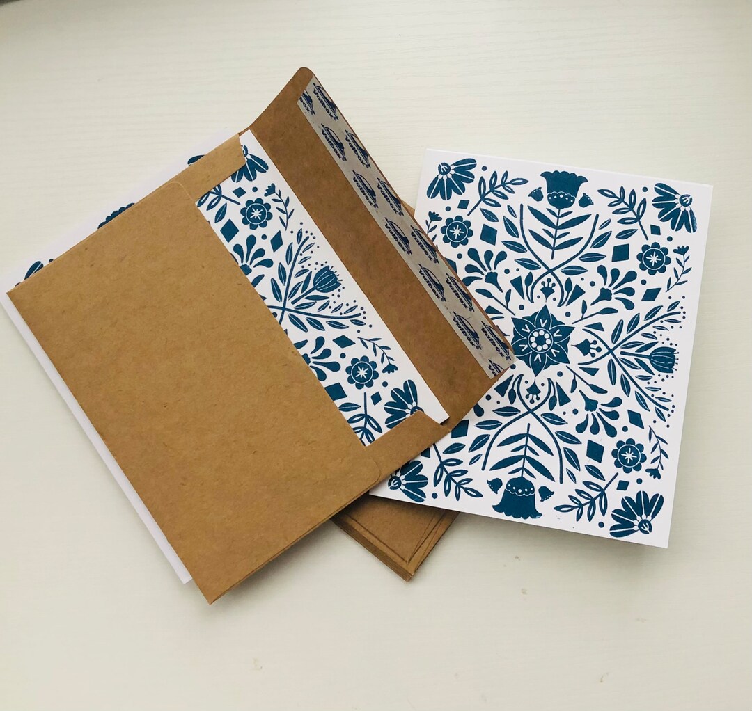 Blank Note Cards Indigo Collection Etsy