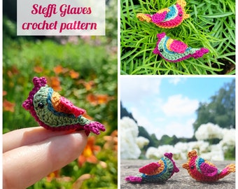 Little piccolo bird crochet pattern, bird decoration crochet pattern, quick make, crochet bird tutorial, instant digital download