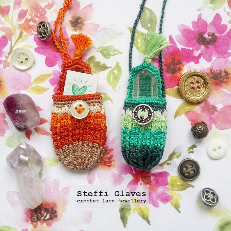 PDF download tiny crochet handbag boho festival necklace easy crochet bag tutorial Crochet bag pendant pattern crochet keepsake DIY