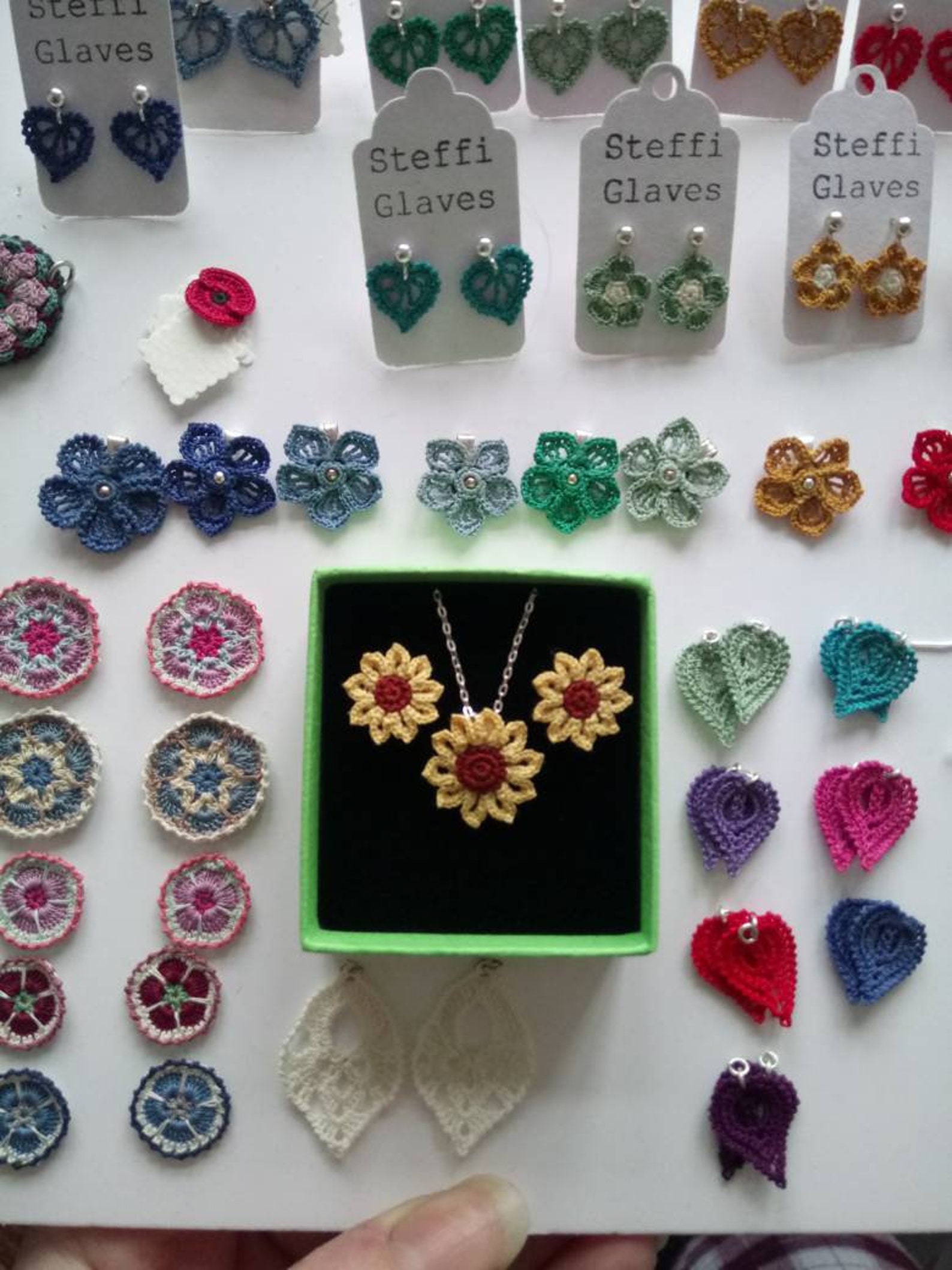 Sunflower Crochet Earrings Microcrochet Flower Earrings Tiny Etsy