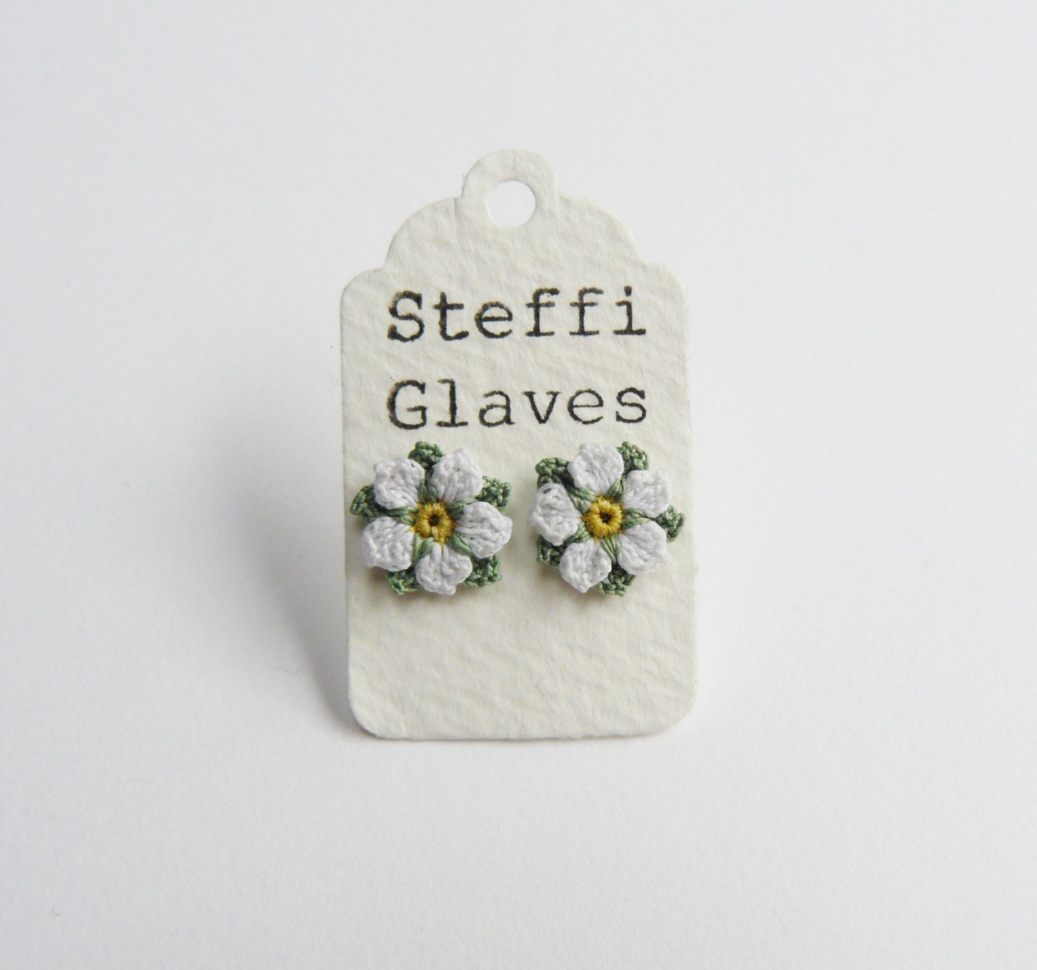 Yorkshire Rose Crochet Lace Ear Studs Crochet Cotton Flower Etsy UK