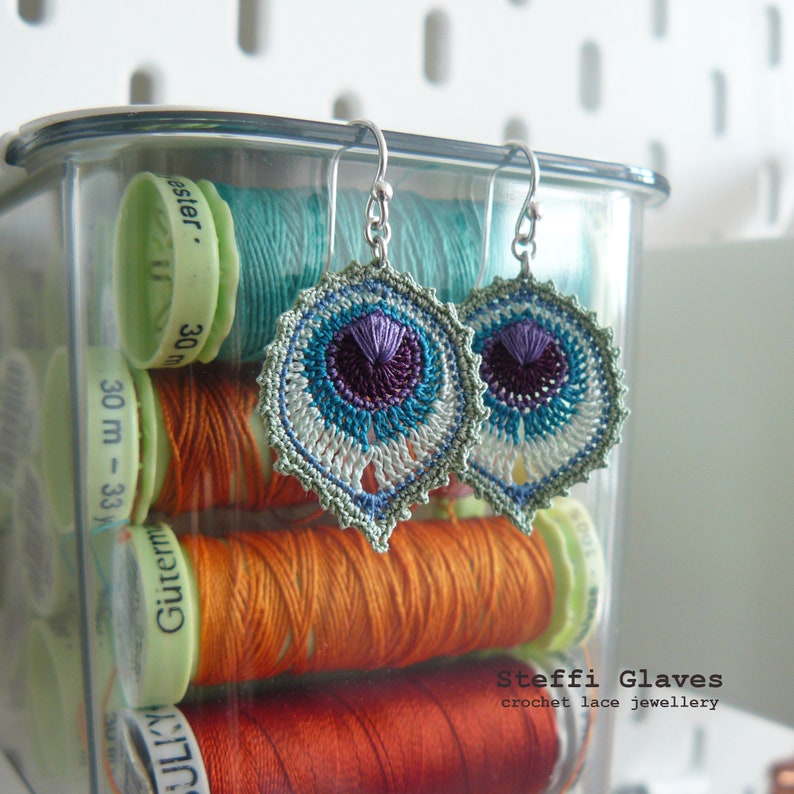 peacock feather earring crochet pattern crochet feather image 3