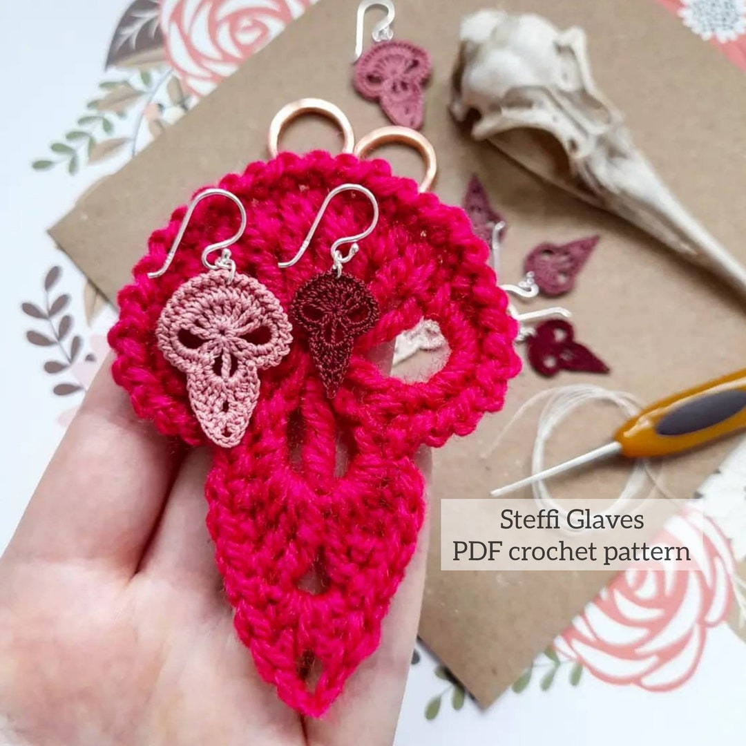 Micro Crochet Bird Skull Earring Pattern: Halloween Accessories