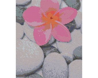 Flower On Pebbles Loom Tapestry