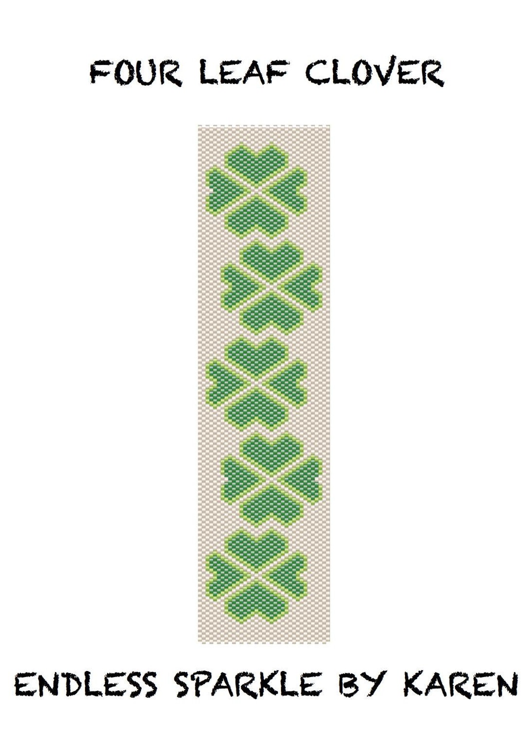 Four Leaf Clover Loom Bracelet Instant Download Pattern - Off the