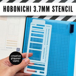 Hobonichi Stencil for 3.55 or 3.7mm Grid HON Cousins Weeks | 10 mil | Flexible | Translucent Mylar Clear | Templates for Planning