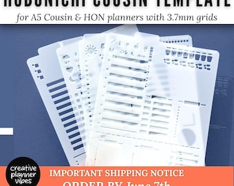 Hobonichi Cousin A5 Planner Full Page Templates & Stencils