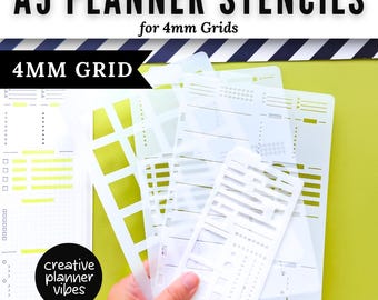 A5 Planner Stencils | 4mm Grid
