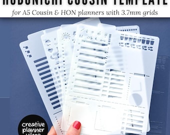 Hobonichi Cousin A5 Planner Full Page Templates & Stencils