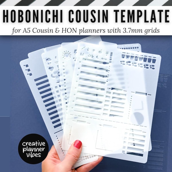 Hobonichi Cousin A5 Planner Full Page Templates & Stencils