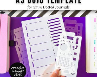A5 5mm Bullet Journal Full Page Template & Stencil | Set of 2 Stencils