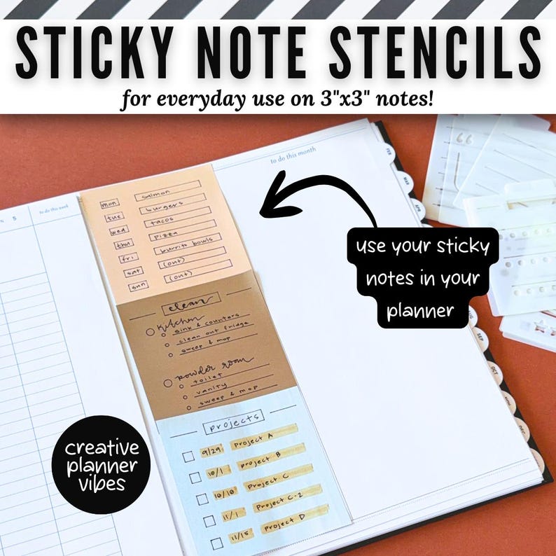 Sticky Notes Checkbox Sticky Note Stencils 3