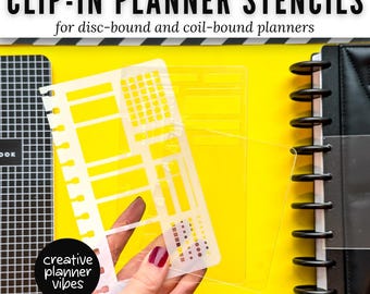 Disc & Coil Bound Clip-in Stencil Inserts for Planners, Notebooks and Journals