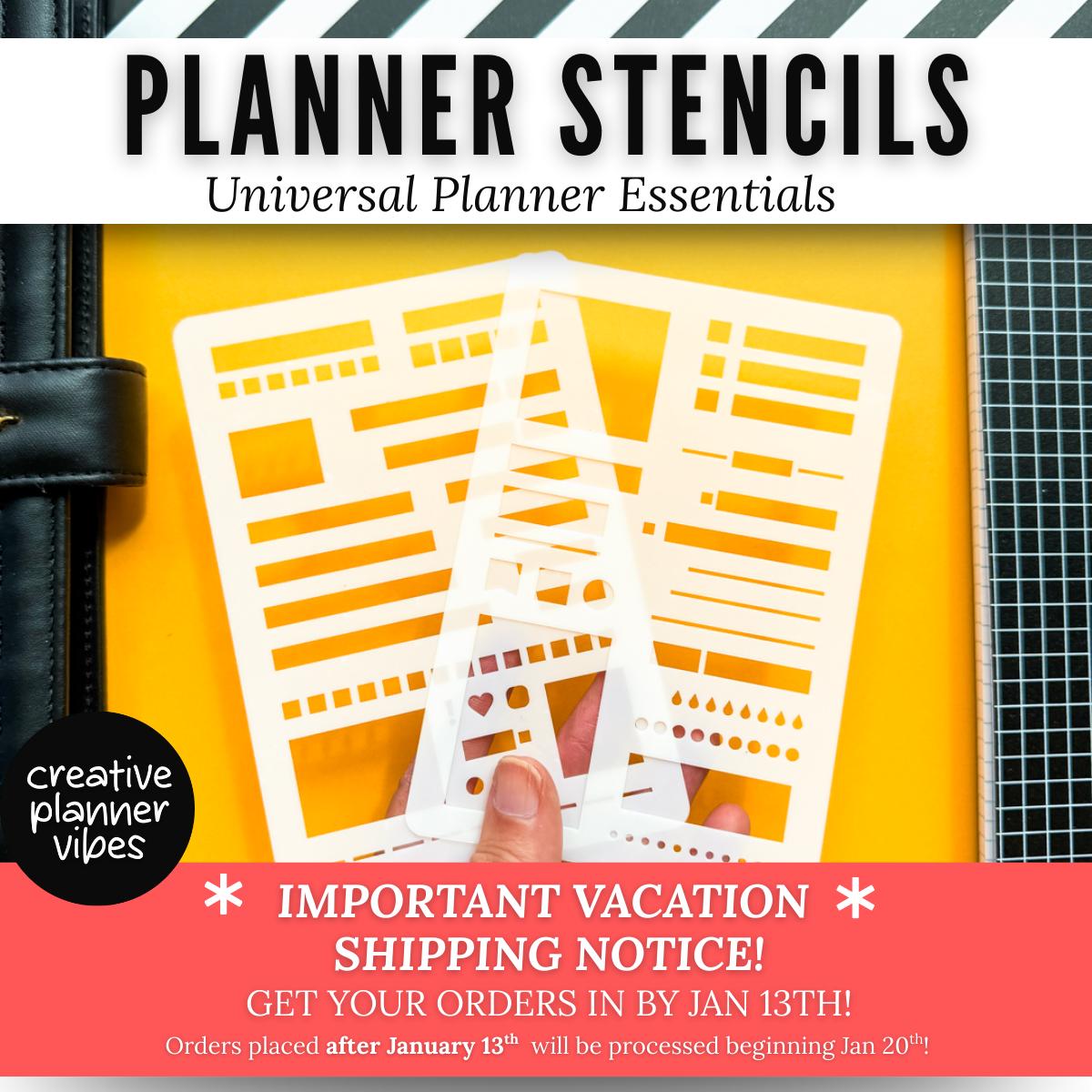 Pochoir Planner Réutilisable Transparent - Antidérapant, Flexible - Pour Carnet, Journal, Planificateur - Accessoire Créatif