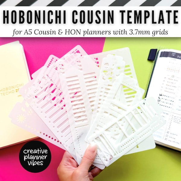 Hobonichi Cousin A5 Planner Full Page Templates & Stencils