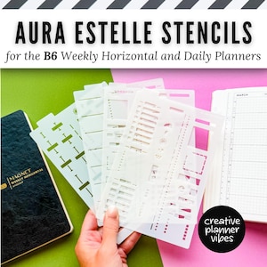 Aura Estelle B6 Weekly Horizontal and B6 Daily Planner Full Page Template Stencils