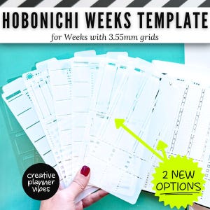 2 NEUE OPTIONEN! Hobonichi Wochenplaner | Ganzseitige Vorlage Schablonen