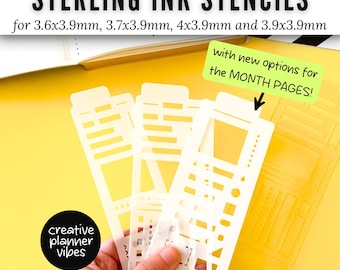 Sterling Ink Planner & Notebook Small Stencils for Daily, Weekly, and Monthly Pages