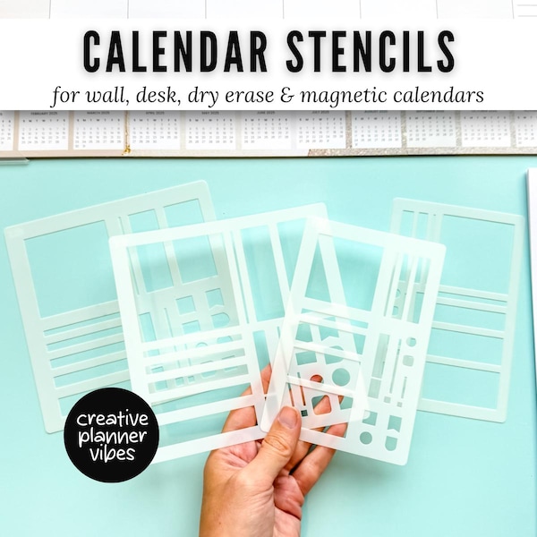 Stencil Templates for Wall, Desk, Fridge, Magnetic and Dry Erase Calendars