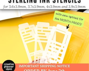 Sterling Ink Planner & Notebook Small Stencils for Daily, Weekly, and Monthly Pages
