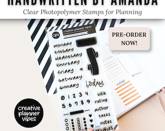 Handwritten by Amanda | Clear Photopolymer Stamps for Planning | 4" x 8"