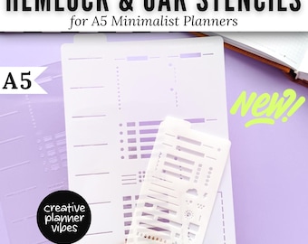 Hemlock & Oak | A5 Minimalist | Planner Stencils and Full Page Templates