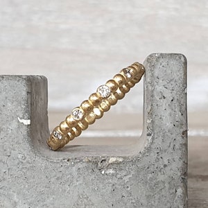 Gold diamond ring-infinity diamond band-diamond ring-engagement ring-wedding ring-dot diamond ring-gold ring-stacking diamond ring