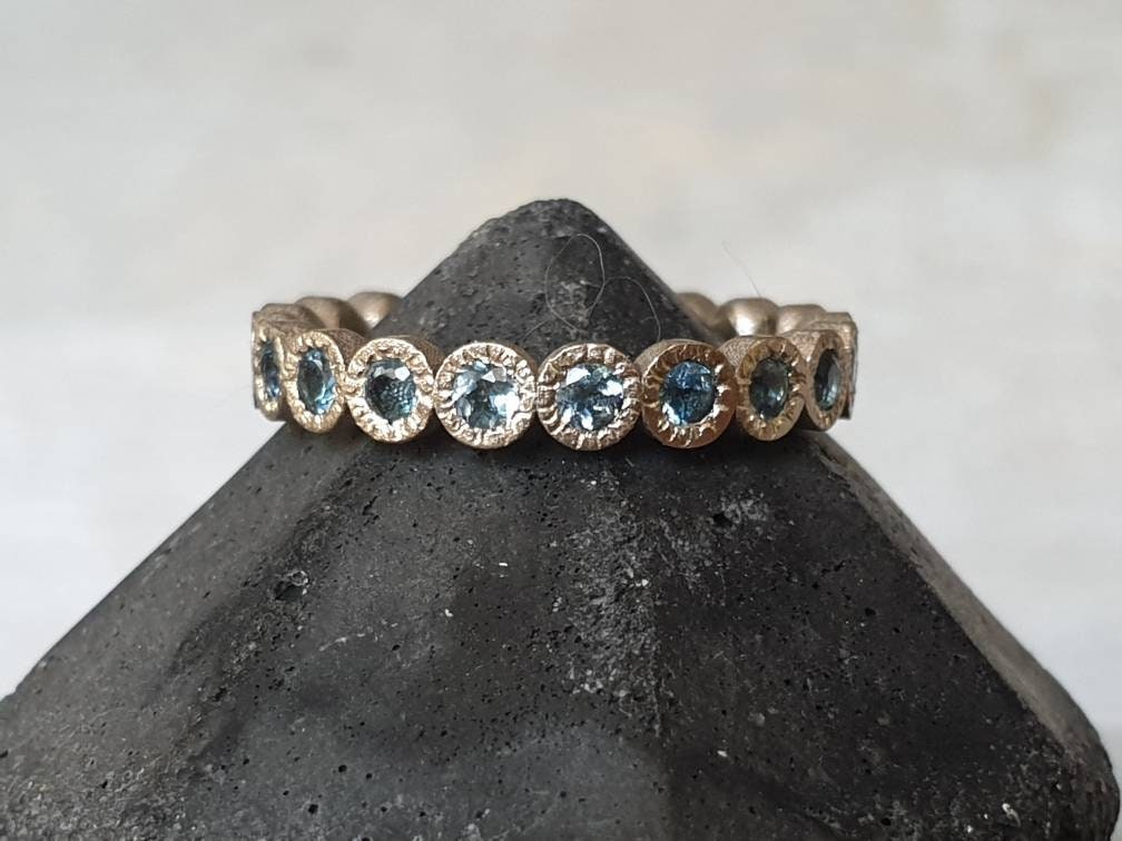 Eternity Aquamarine Ring-14k White Gold Ring-aquamarine | Etsy