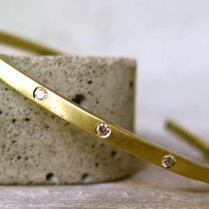 Diamond cuff bracelet-white diamond bracelet- gold cuff bracelet with diamonds-statement bracelet- gold cuff bracelet
