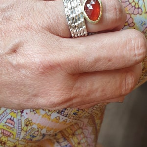 Garnet rose cut ring garnet ring 18k gold ring mixed metal ring-statement ring-free form ring unique ring-handmade ring image 6