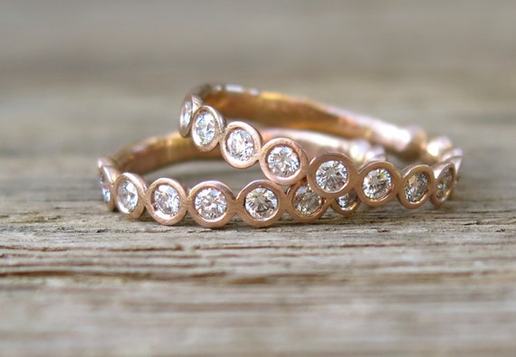 Gold diamond ring-infinity diamond band-diamond ring-engagement ring-wedding ring-half diamond ring-gold ring