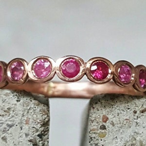 Ruby infinity band- ruby band-ruby ring-infinity ring-infinity gold ruby ring-stackable ring-multiple stone ring