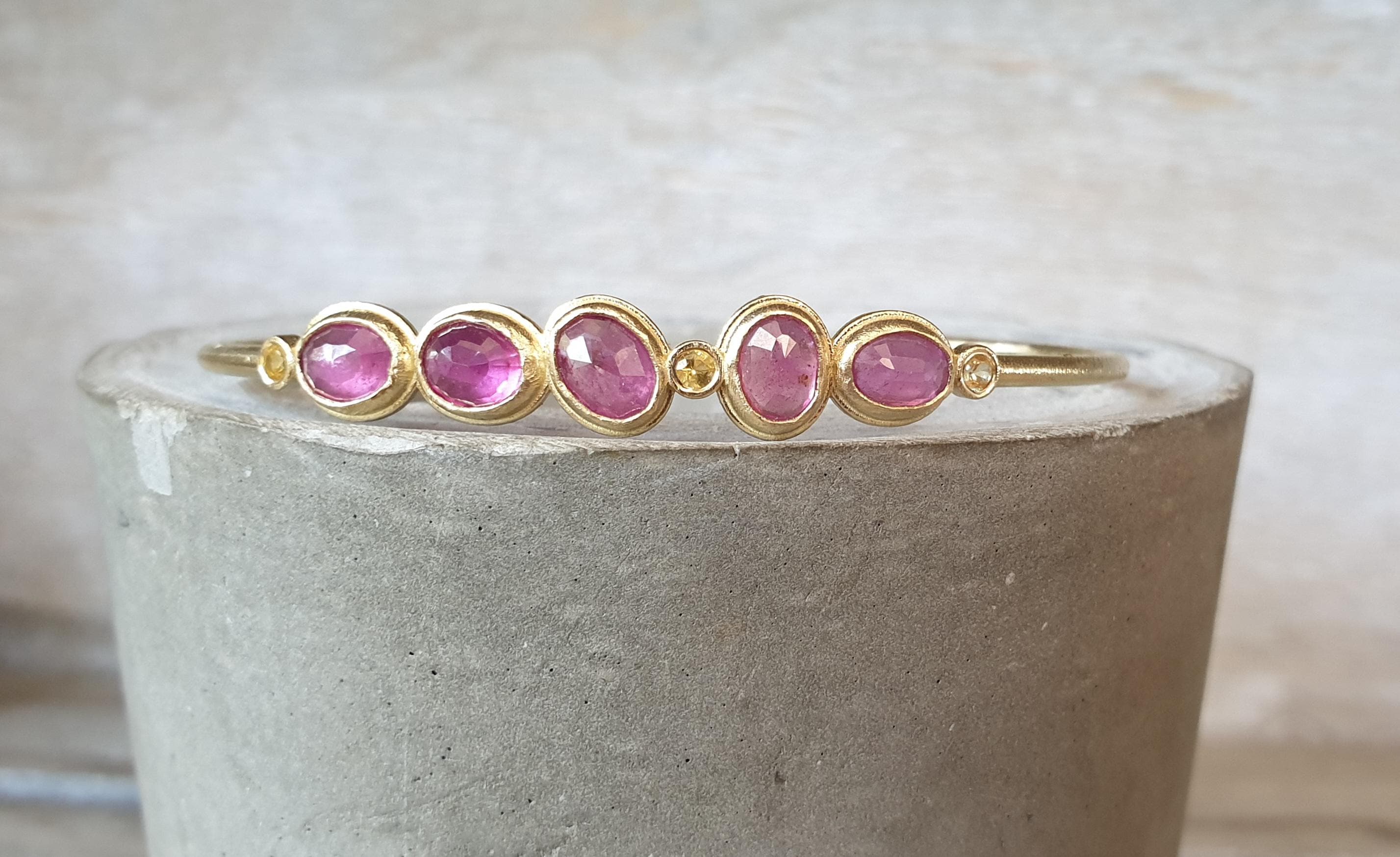 Ruby  gold cuff bracelet- pink cuff bracelet-multiple gemstones cuff bracelet- sapphire bracelet-gorgeous cuff bracelet
