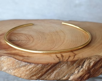 Yellow gold cuff bracelet- plain gold cuff bracelet-statement bracelet-stacking cuff bracelet- gold cuff bracelet- gold bracelet