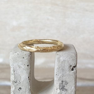 Organic gold band-wedding ring- gold ring-gold ring-plain gold band-unisex gold ring-recycled gold band-branch band-branch ring
