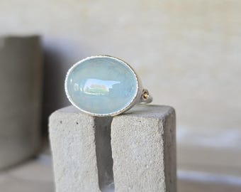 Aquamarin Ring-Aquamarin Ring Silber-Aquamarin Ring-Edelstein Ring-Cocktail Ring-Statement Ring-großer Aquamarin Ring-natürlicher Aquamarin Ring-Saphir Ring