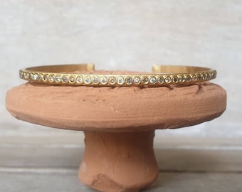 Cuff bracelet- 18k gold cuff-diamond cuff-moissanite cuff-multiple diamond cuff bracelet-organic cuff bracelet-fancy color diamond cuff