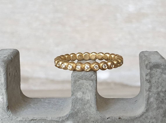 Gold Diamond Ring-infinity Diamond Band-diamond Ring-engagement